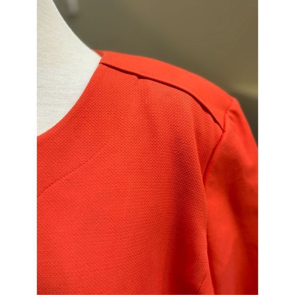Classiques Entier 18W tangerine 3/4 sleeve button front lined tweed style blazer - Picture 4 of 7